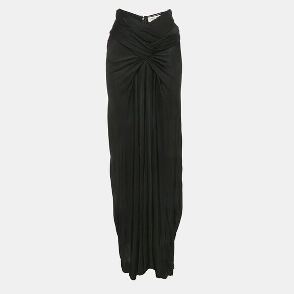 Saint Laurent Dresses & Skirts - Saint Laurent Black Jersey Draped Maxi Skirt S